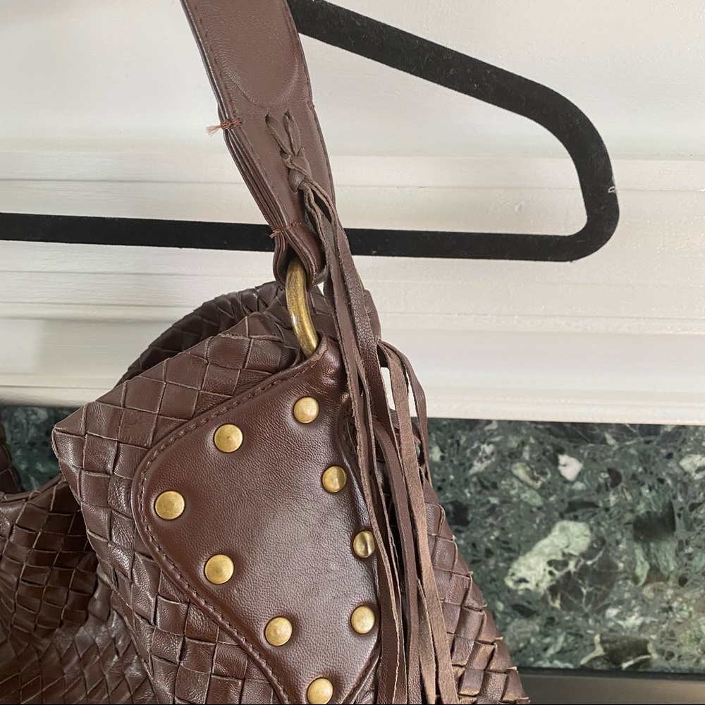 Helen Kaminski Woven Brown Leather Bag with Fringe - Picture 2 of 12